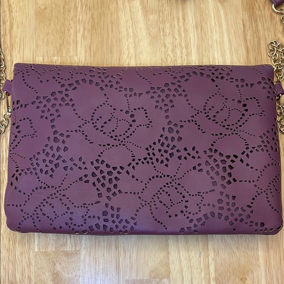 Urban Expressions Purple Crossbody Bag with Floral Perforations - Picture 8 of 8